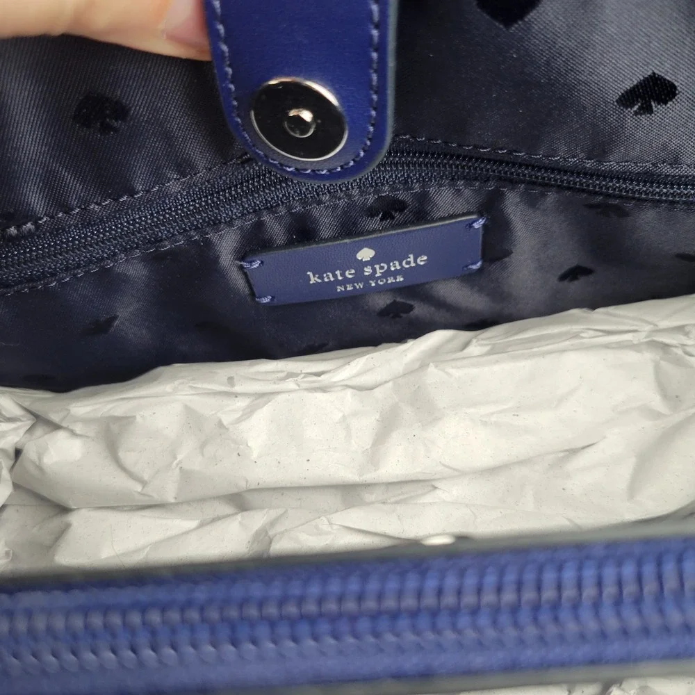 Kate Spade Sienna Satchel Womens Medium Blue Leather Crossbody Handbag